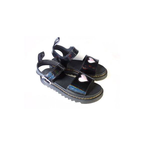 DR. MARTENS Kids Size 3 US Black Marlowe Hearts Junior Kids Sandals 34 Eur - Picture 10 of 12